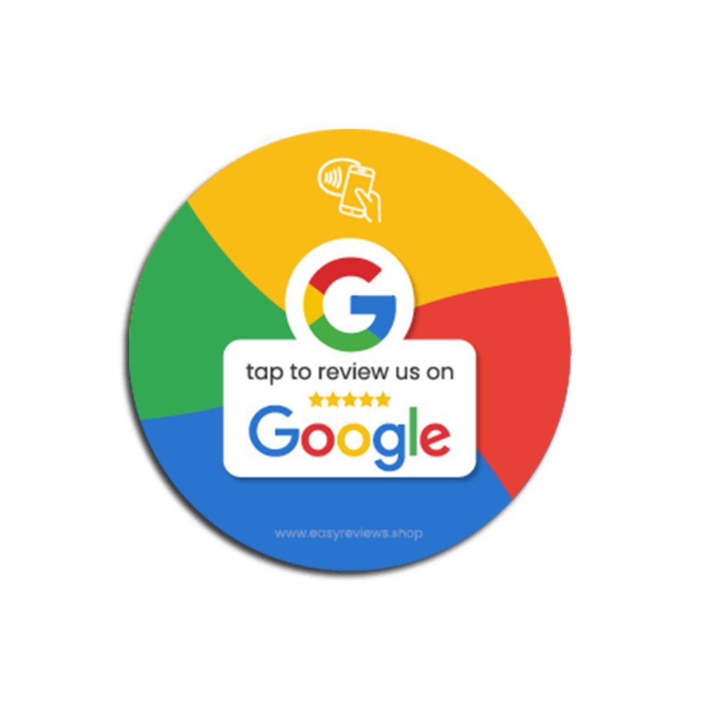 Google Review Sticker - Round Epoxy 10cm - EasyReviews