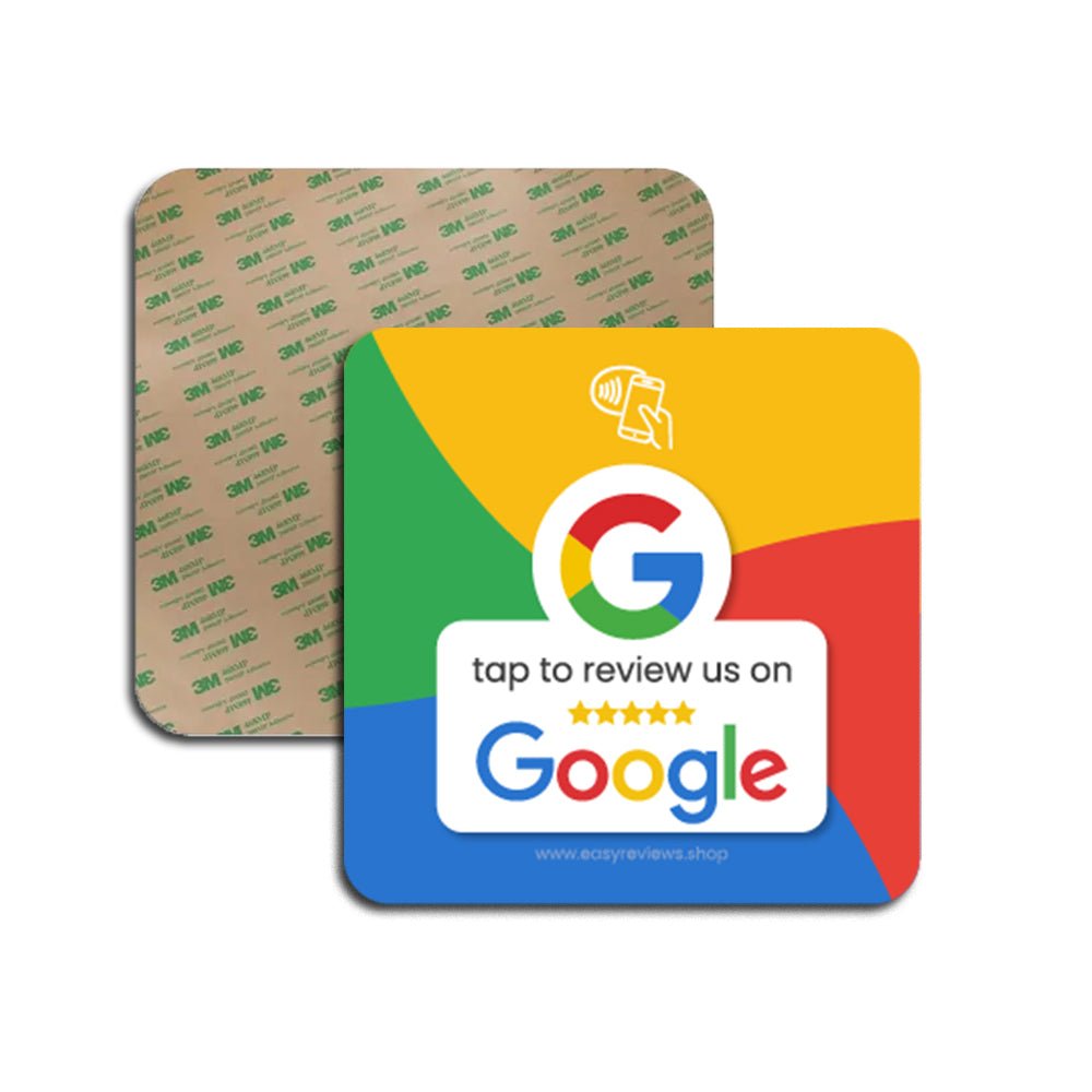 Google Review Sticker - Square Epoxy 10cm - EasyReviews