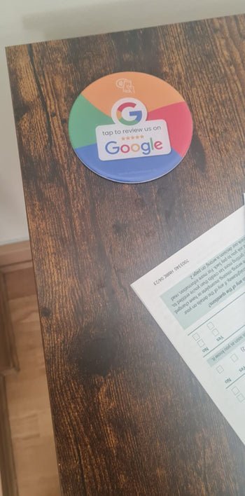 NFC Google Review Sticker - Round Epoxy 10cm - EasyReviews