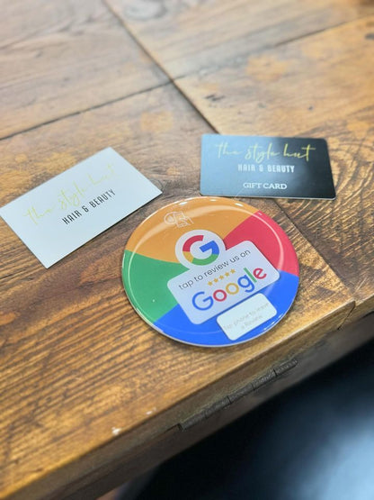 NFC Google Review Sticker - Round Epoxy 10cm - EasyReviews